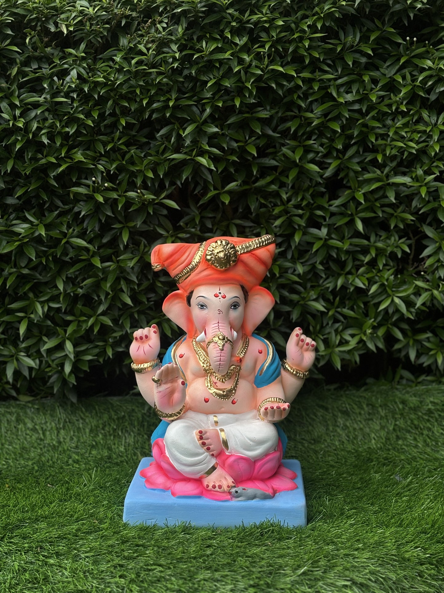 Velling Pheta 12" Inch (1ft) Clay Ganesha, Eco friendly Murti @ Khaapree
