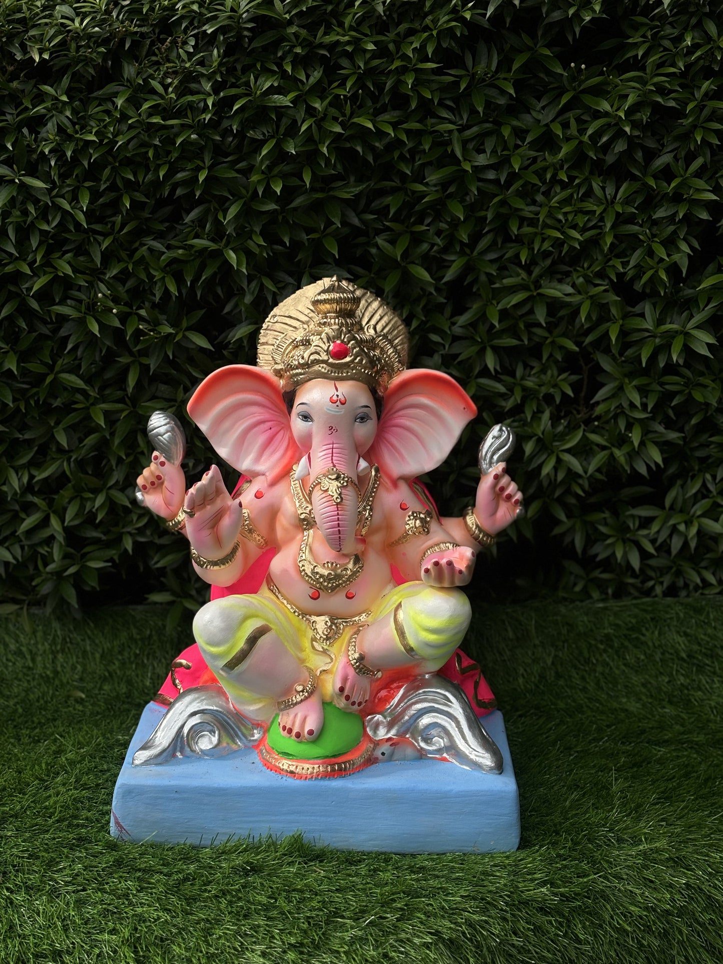Titwala 12" Inch (1ft) Clay Ganesha, Eco friendly Murti @ Khaapree