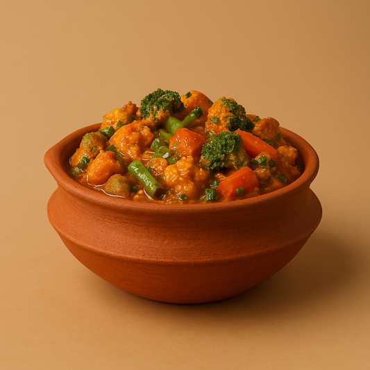 Khaapree Handmade Unglazed Clay Handi with Lid – 2.8 Liters | Traditional Earthen Kadai for Cooking & Serving