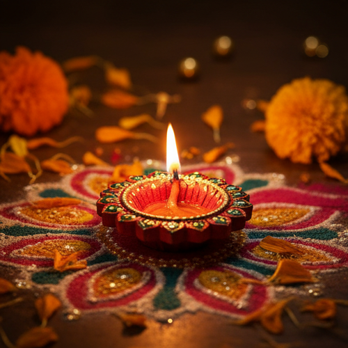 Colorful Diwali Diyas Pack – Set of 6 Hand-Painted - Khaapree
