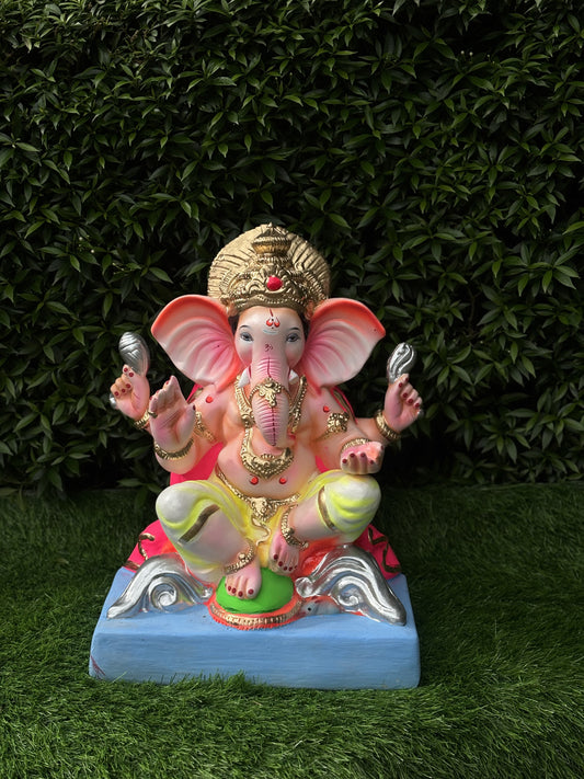 Titwala 12" Inch (1ft) Clay Ganesha, Eco friendly Murti @ Khaapree