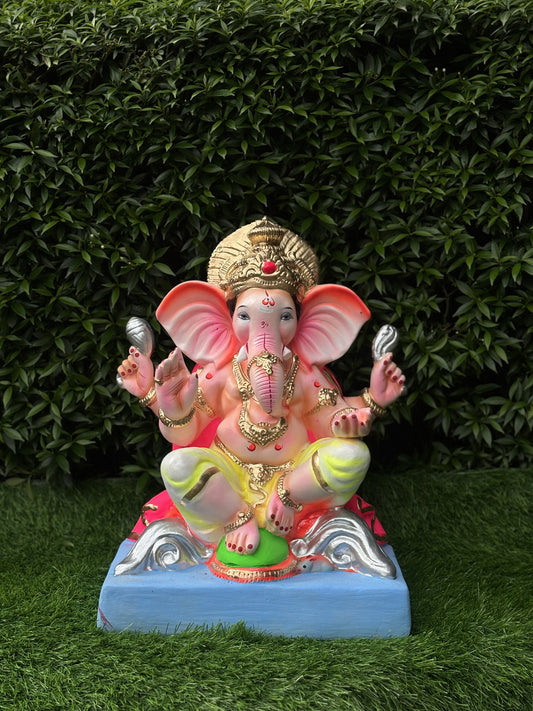 Titwala 12" Inch (1ft) Clay Ganesha, Eco friendly Murti @ Khaapree