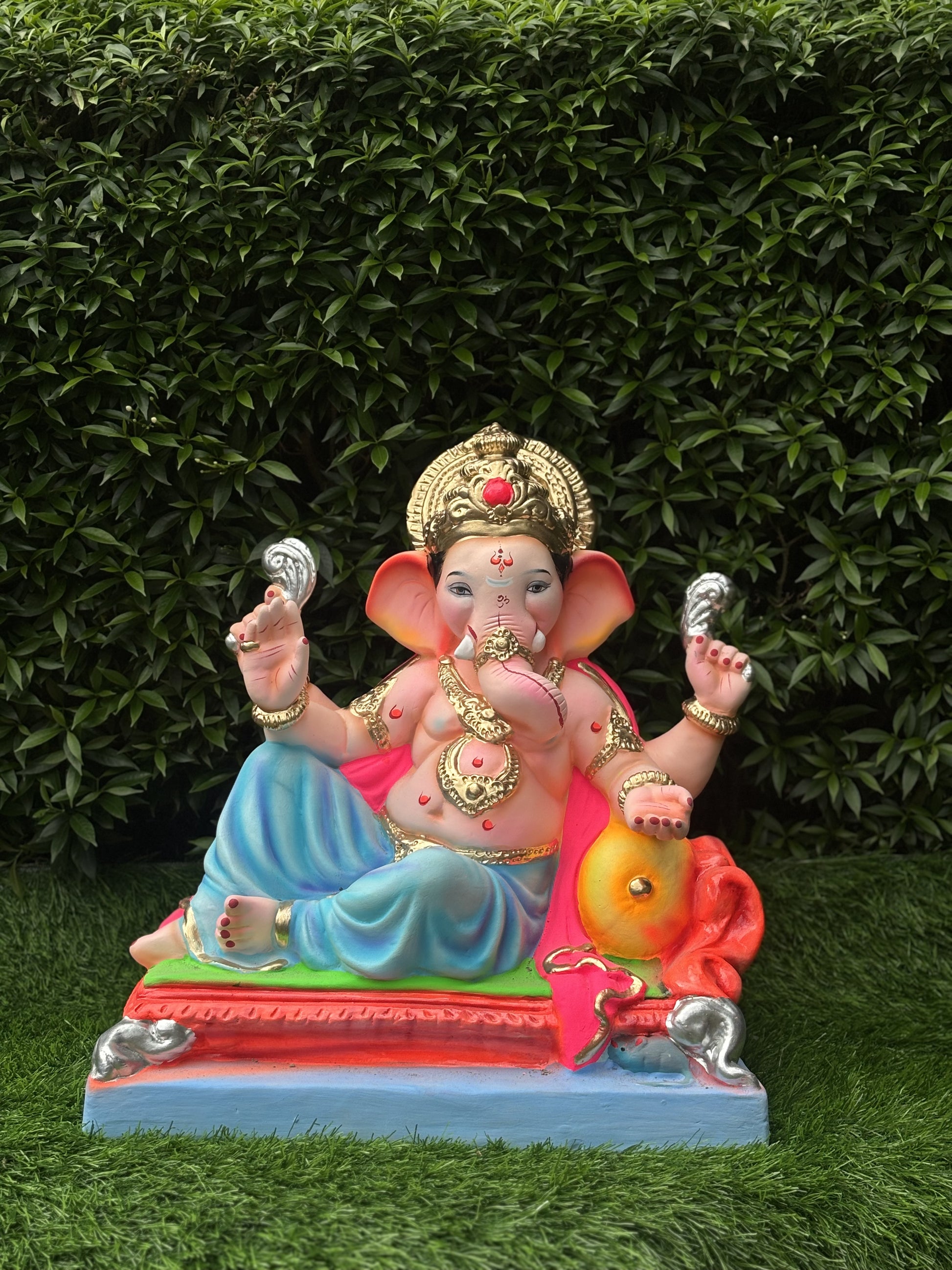 Savkar Koch 12" Inch (1ft) Clay Ganesha, Eco friendly Murti @ Khaapree - Khaapree