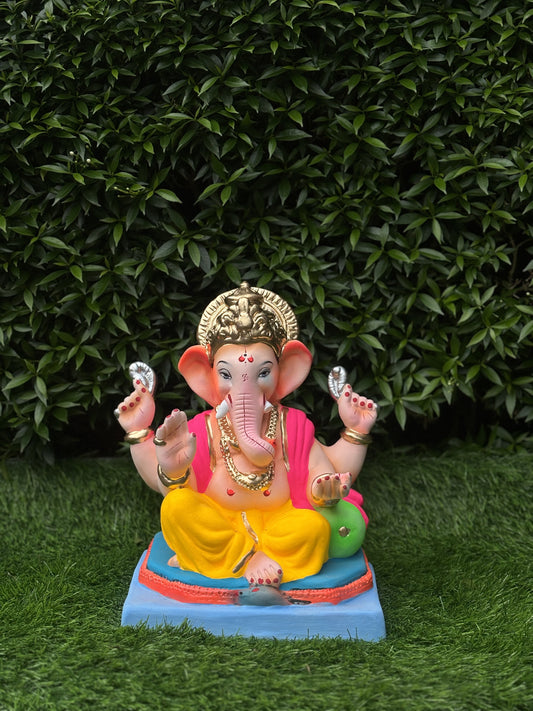 Vakratunda Single Koch 12" Inch (1ft) Clay Ganesha, Eco friendly Murti @ Khaapree