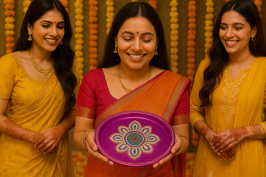 Khaapree Handcrafted Wedding Decorated Thali Set | Thali Set for Indian Weddings ✨